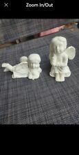 Delicate white set of Angels vintage picture