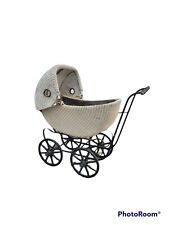 Antique Vintage Wicker Baby Carriage Buggy W Hidden Compartment picture