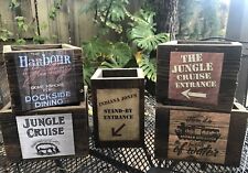 Disney Home Decor Distressed Wood Box Crate Backside Of Water Indiana Jones New picture
