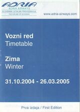 Adria Airways timetable 2004/10/31 pocket edition picture