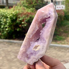420G Natural pink cherry blossom agate quartz crystal column mineral picture