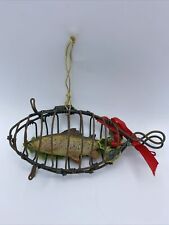 Rare Brown Trout Fish Christmas Ornament Collectibles Caged picture
