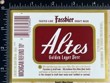 Altes Golden Lager Beer Label - MICHIGAN picture