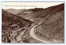 c1920's Scene In Dry Gulch Dirt Road Mountains Near Helena Montana MT Postcard picture