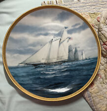 Sailing Ship, Tom Freeman- hanging Numbered Plate-24K Trim,Hamilton LE-1987 picture
