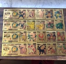 24k gold foil plated Pokemon banknote set Anime Collectible picture