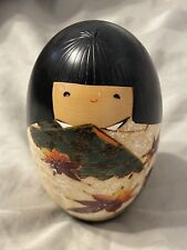 Kokeshi Doll, Vintage, Japanese Egg Shaped Wood Doll, Toys, Collectibles picture