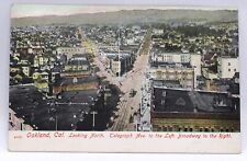 Oakland California Postcard Telegraph Ave & Broadway Circa 1907-1914 Antique picture