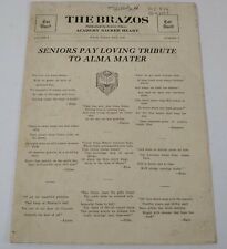 Vintage 1927 The Brazos Academy Of The Sacred Heart School Newsletter Waco Texas picture