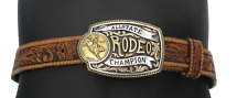 ALLSTATE Rodeo Bull Riding Champion belt & buckle 2012 Silver copper gold tone22 picture