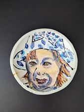 Unique Vintage Hand Painted Trinket Dish/Ash Tray Featuring Woman in Hat picture