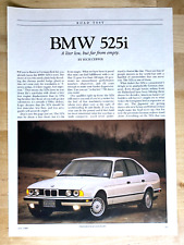 1989 BMW 525i E34 5-Series Original Magazine Article picture