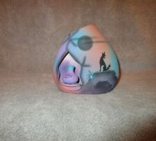 VINTAGE Howling WOLF MOON Pottery VASE J Vincent NATIVE AMERICAN Indian CLAY Art picture