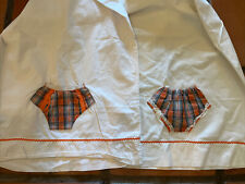 2 Vintage His Hers Boxer Panties Applique Pillowcases Orange Blue Handmade picture