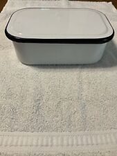 Vintage 1940's White Enamelware Container/Refrigerator Box with Lid picture