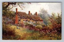 Stratford-upon-Avon-England, Anne Hathaway's Cottage, Antique, Vintage Postcard picture
