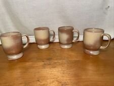 Vintage Frankoma Pottery C2 Desert Gold Coffee Cups Mugs Set Of 4 picture