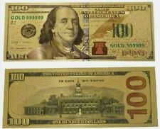 $100 GOLD BANKNOTE 999 PURE 24K DOLLAR BILL US CURRENCY WITH DELUXE SLEEVE picture