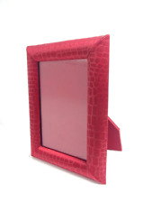 Auth Cartier Photo Picture Frame Crocodile pattern Red 10 x 7.5