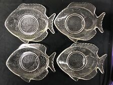 Set of 4 Vintage Clear Fish  8