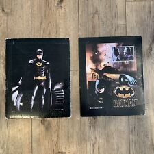 Vintage 1989 Batman Folders Set Of 2 Michael Keaton Batmobile picture