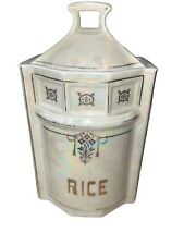 Vintage Czech-Slovakia Iridescent Lusterware 4 Piece Jar Set. Rice, Tea Etc. picture