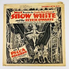 RARE 1938 Frank Luther Snow White and The Seven Dwarfs (Sleeve Only) K-17 picture