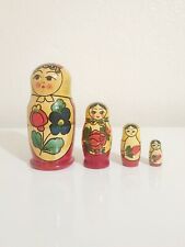 Vintage Russian Nesting Matryoshka Wooden Stacking Nesting Dolls 4.5