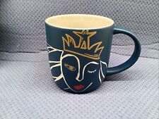 Starbucks 2016 Blue Crown Wink Mermaid Siren Etched Ceramic Coffee Mug 14 oz picture