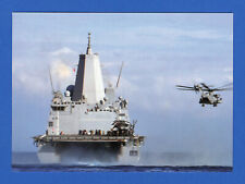 USS Mesa Verde LPD-19 with Sea Stallion Helicopter Oct 24, 2011 4 x 6 Postcard picture