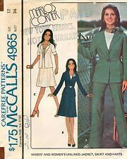 1970's VTG McCall's Misses' Jacket,Skirt and PantsPattern 4965 12 UNCUT picture