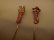 Vintage Pez Stick Pins Rabbit & Fireman picture