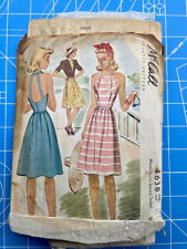 Vintage 1942 McCall Open Back Sun Dress Sewing Pattern 4638 picture