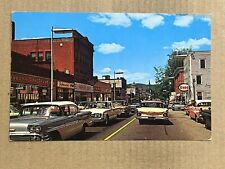 Postcard Littleton NH New Hampshire Downtown Main Street Drug Store Esso Station picture