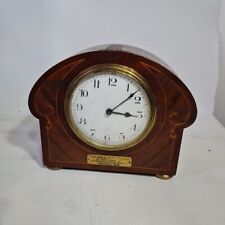 1920s French Mantel Clock Mahogany Inlaid Case Dated 1929 Brass picture