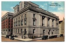 Antique Post Office, Street Scene, Old Cars, Wheeling, WV Postcard picture