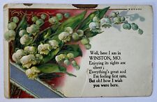 Antique Winston Missouri Postcard Poem Wish You Were Here Printed in Germany picture