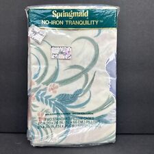 Vintage Springmaid No Iron Tranquility Floral Pair of Standard Pillowcases NIP picture