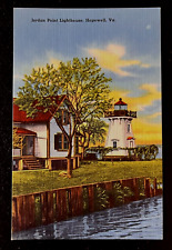 Postcard Jordan Point Lighthouse Hopewell VA       A7 picture