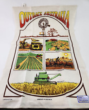 Outback Australia Agriculture Tea Towel Farming Sheep Cattle Mining Unused picture