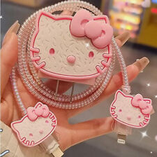 Cute Pink Hello Kitty Plug USB Protector Case Charger Head Cable Data Line Cover picture