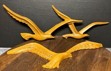 Home Interiors Faux Wood Plastic Seagulls Set Of 3 Wall Hangings 1981 USA VTG LN picture