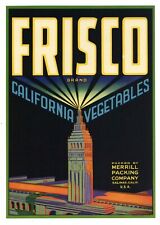 FRISCO Vintage Vegetable Crate Label, San Francisco Ferry Building *AN ORIGINAL* picture