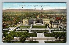 Denver CO-Colorado, Civic Center & City Building, c1957 Vintage Postcard picture