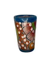 TALAVERA Mexican Shot Glass Trinket Holder Hand Painted Colorful picture