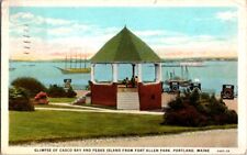 Postcard Casco Bay & Peaks Island Fort Allen Park Portland ME Maine 1933   I-006 picture
