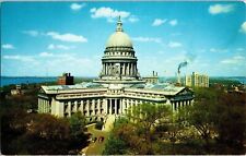 Wisconsin State Capitol Madison Wisconsin Vintage Postcard Bird’s Eye View Dome picture