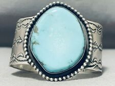 102 GRAM HEAVY NAVAJO TURQUOISE STERLING SILVER BRACELET picture