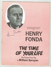 Henry Fonda signed autograph auto 9x14 The Time of Your Life Booklet JSA Cert picture