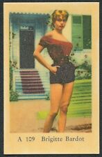 1959 BRIGITTE BARDOT TV & MUSIC STARS DUTCH GUM CARD A #109 EX/MT picture